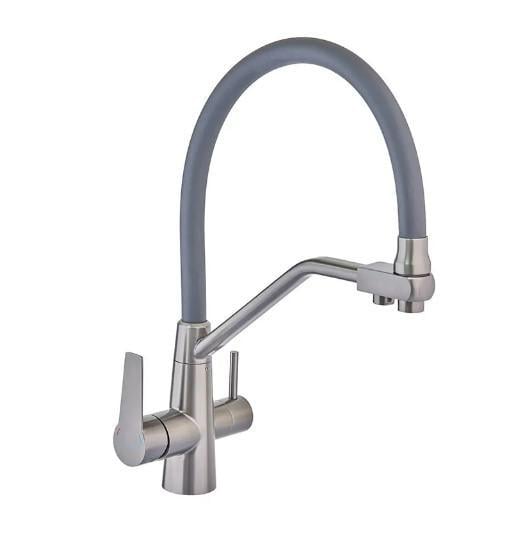 Смеситель для кухни MIXXUS FUL-021 на две воды Graphite Refl Black (MI6115)