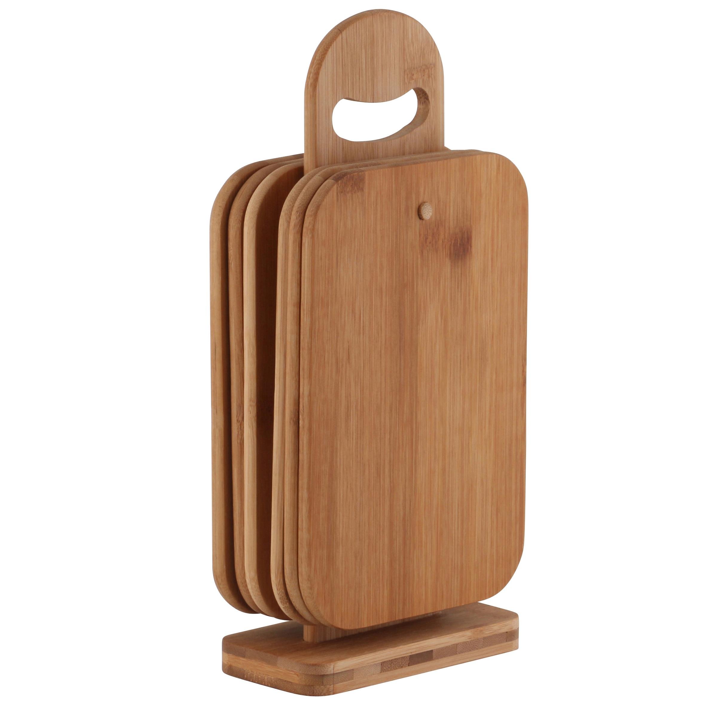 Набір обробних дошок Axentia БАМБУК на підставці 22x0,8x15 см 6 шт. (260467)