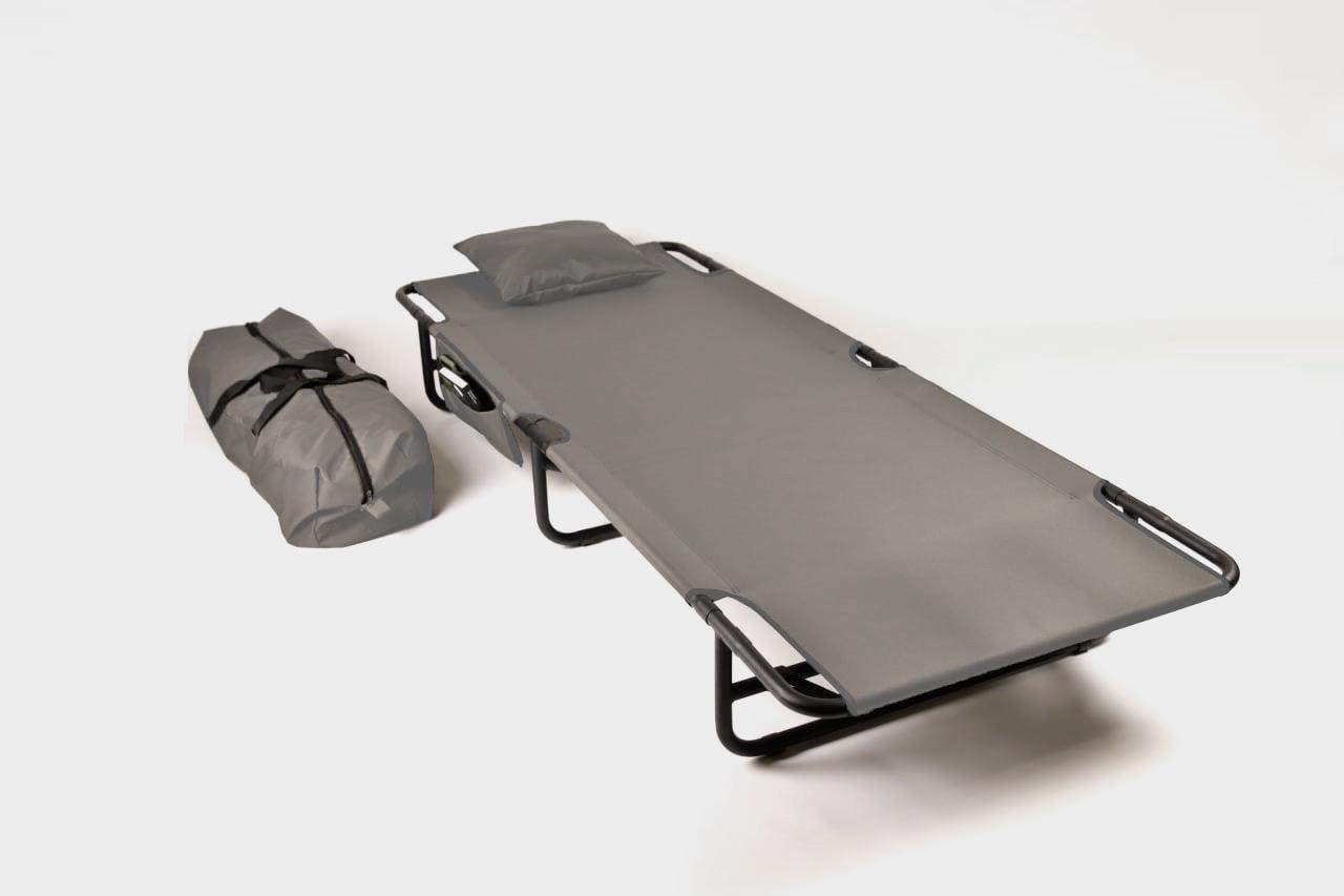 Раскладушка Kompred VG-R9 с чехлом/карманом/подушкой оксфорд Темно-серый (1926073852) Раскладушка Kompred VG-R9 с чехлом/карманом/подушкой оксфорд Темно-серый (1926073852)