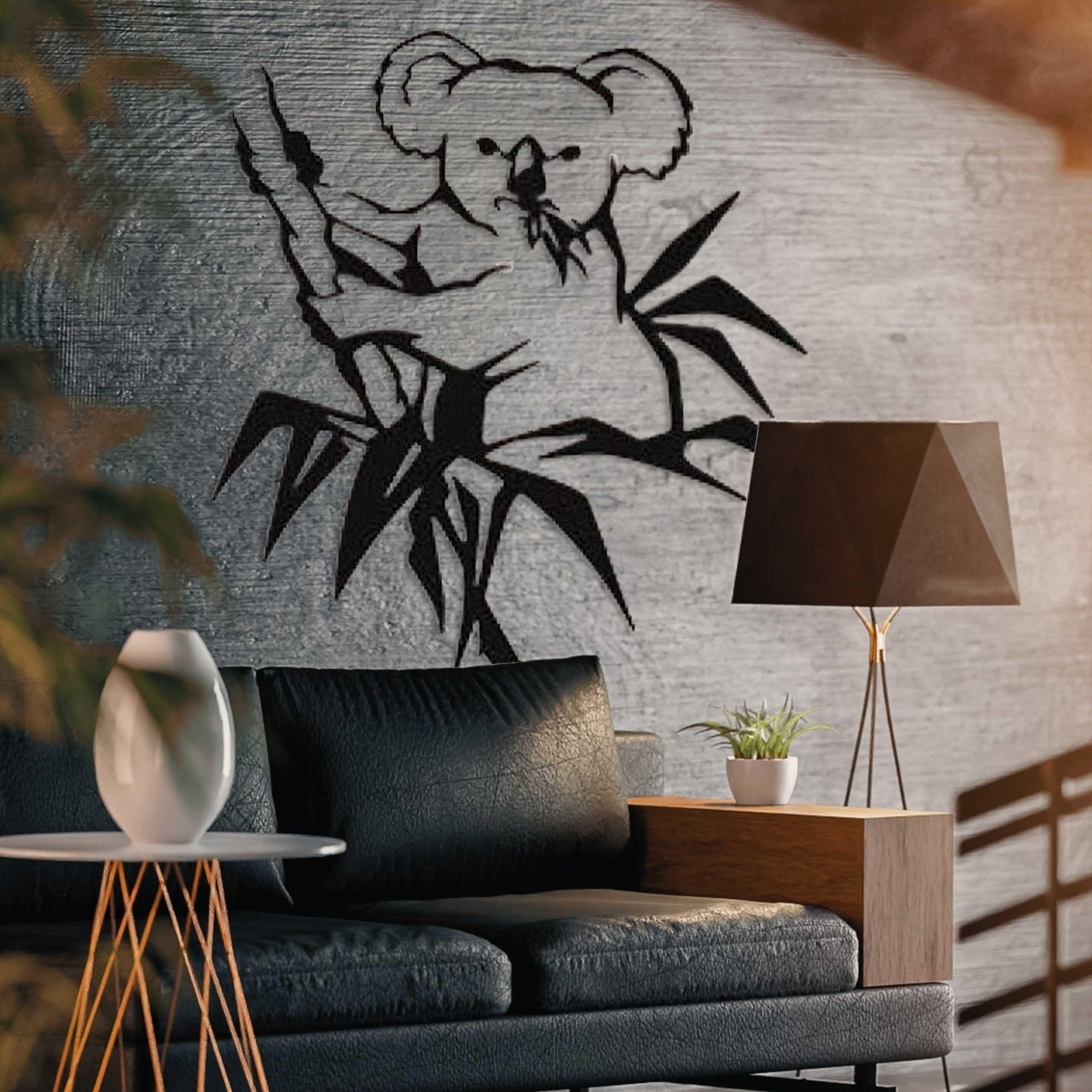 Декоративне панно Коала на гілці 50х44 см Чорний (00582-чор-50)