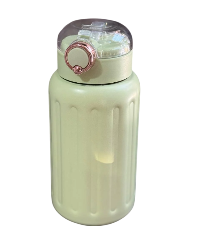 Термос з трубочкою Stenson з нержавіючої сталі 500 мл Зелений (MT-5351)