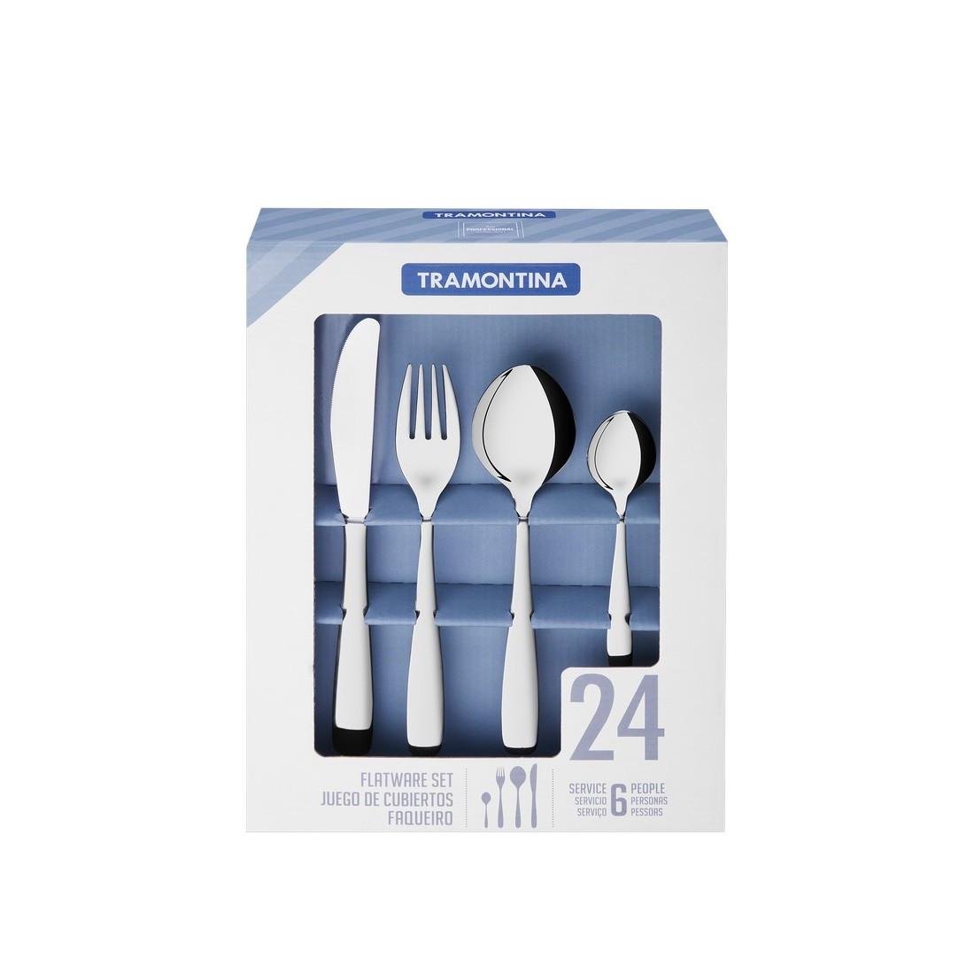 Набір столових приладів на 6 персон Tramontina Amazonas 66960/005 з нержавіючої сталі 24 предмети