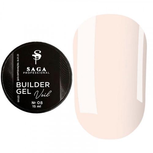 Гель для наращивания Saga Builder Veil Gel №08 15 мл Бежево-розовый