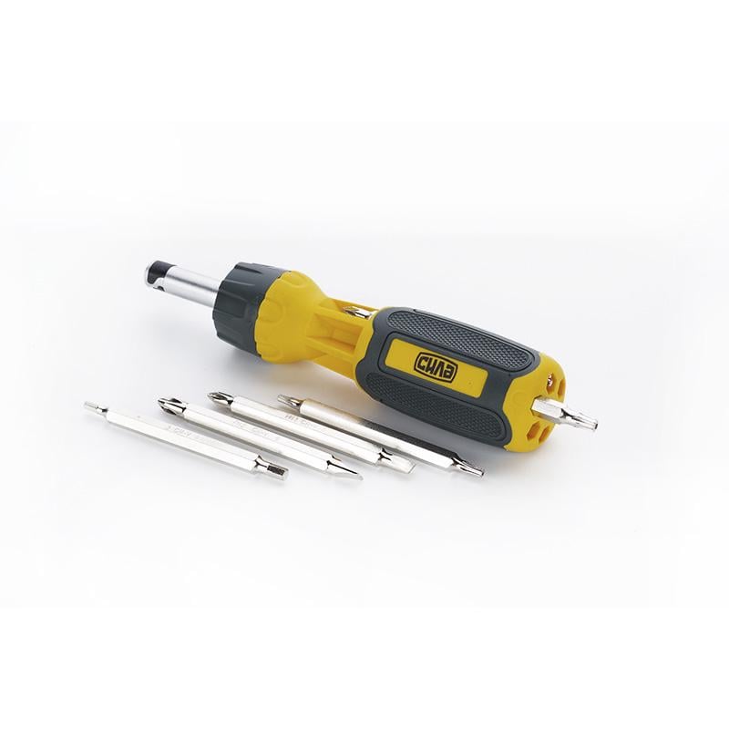 Викрутка реверсивна з бітами двосторонніми Сила CrV 85 мм 7в1 6 шт. (302031)