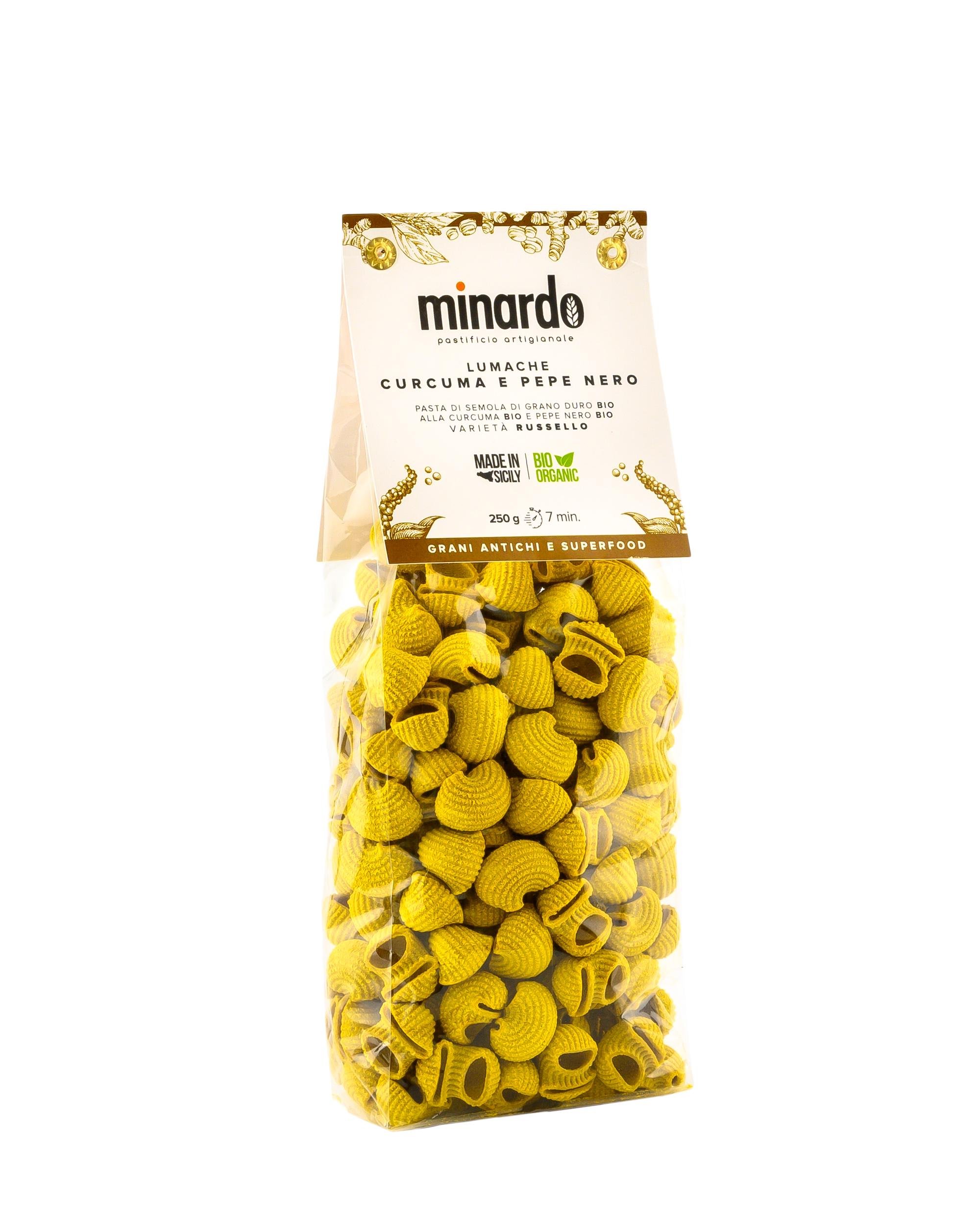 Макарони Лумаке Minardo Куркума/Чорний перець 250 г