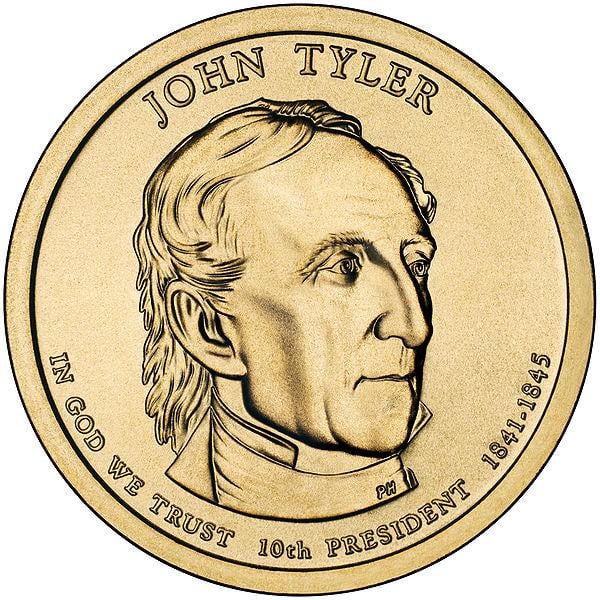 Коллекционная монета США 1 доллар 2009 D 10-й Президент Джон Тайлер UNC (KM#451)
