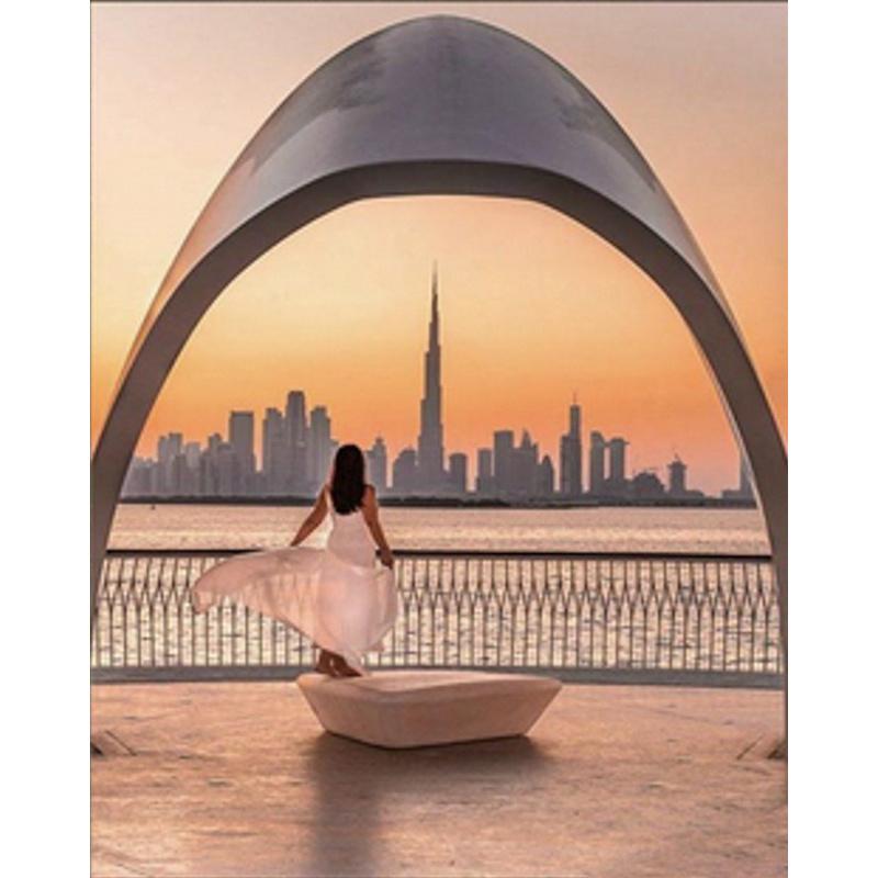 Алмазная мозаика на подрамнике Strateg Премиум Закат на набережной 30x40 см (Str-HEG86031)