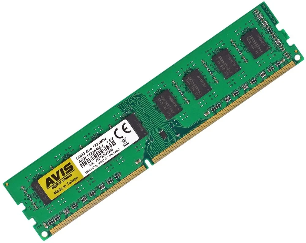 Оперативная память DDR3-1333 4Gb для AMD систем PC3-10600 AVIS AD3F1333AM3/4 4096MB