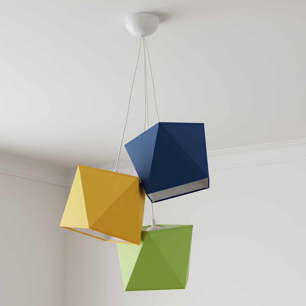 Люстра Sirius с фигурными плафонами под три лампы Е27 Разноцветный (8915-3С)