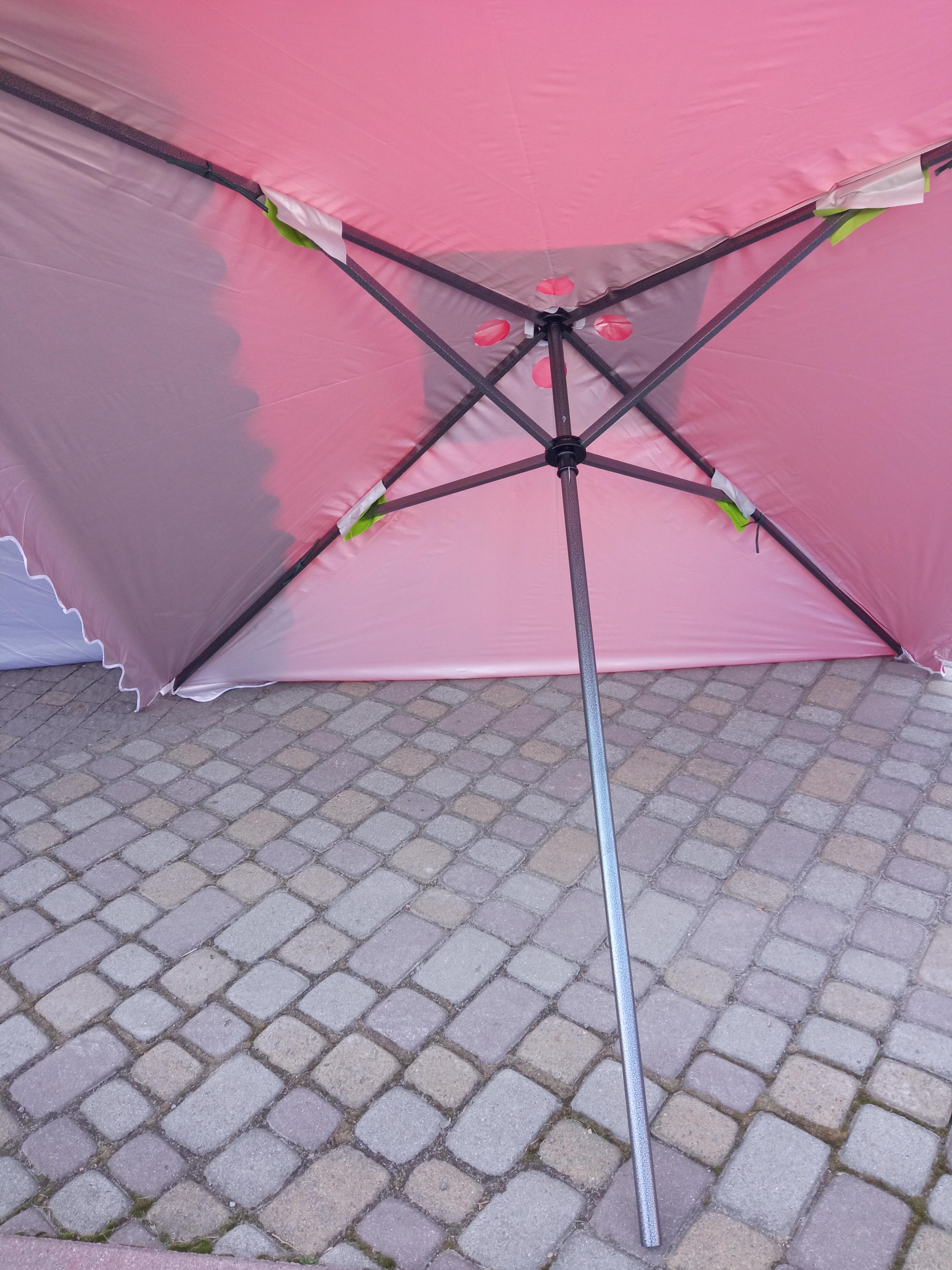 Зонтик торговый с клапаном и серебром 3х3 м Красный (25410511) - фото 2 Зонтик торговый с клапаном и серебром 3х3 м Красный (25410511) - фото 2