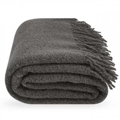 Плед букле 140х190 см Темно-графитовый - фото 1