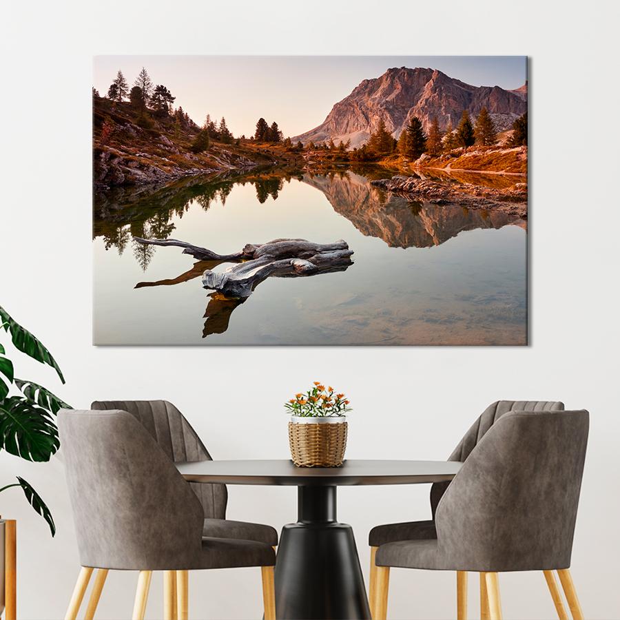 Картина природа Мертвое дерево в горном озере 120x80 см (A1070-1)