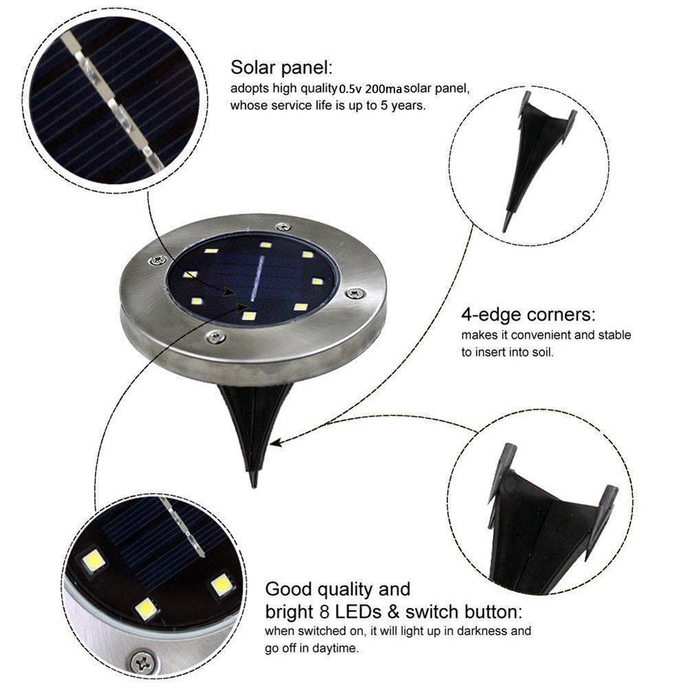 Світильник універсальний на сонячній батареї Solar Disk Lights - фото 4