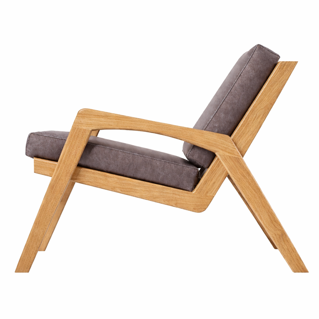 Кресло дизайнерское Hillwood Design из натурального дерева дуба Dubai Grey Brown