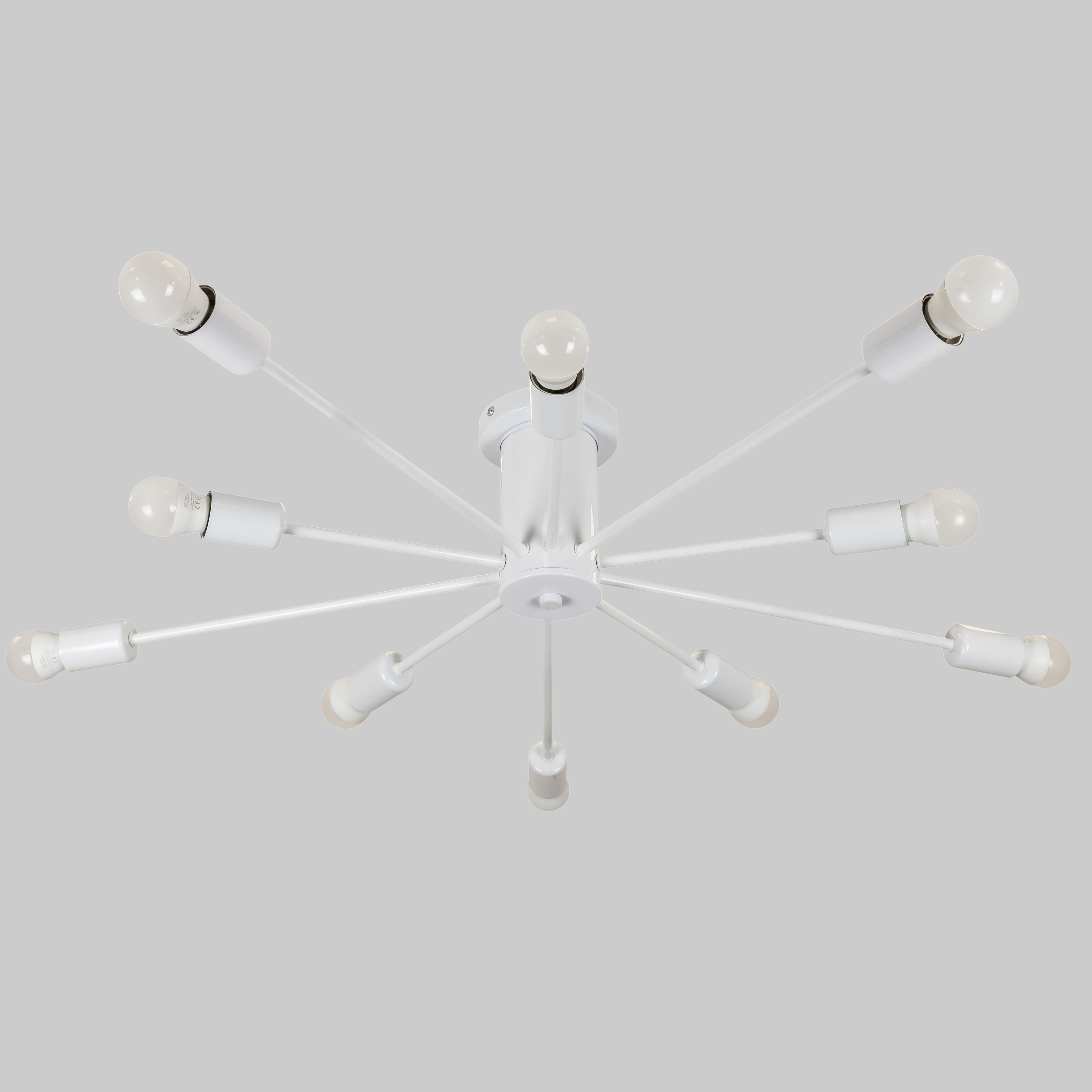 Люстра потолочная на 10 плафонов Белый (52-9901-10 WH)