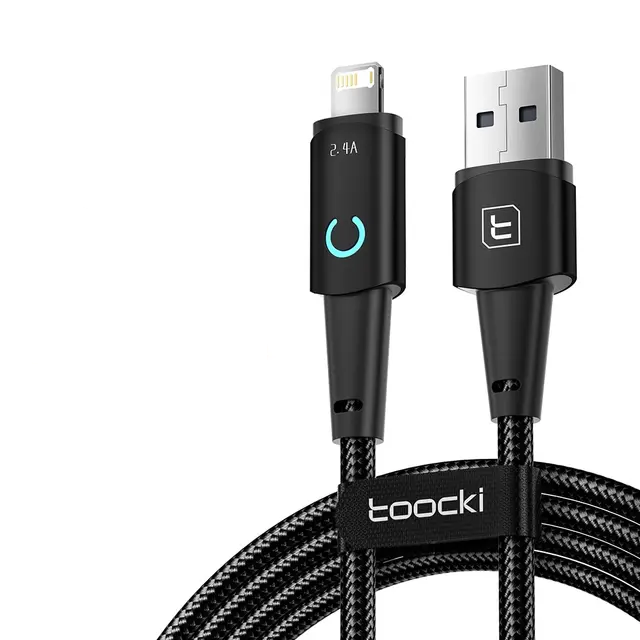 Кабель Toocki USB A-Lightning 2,4A 1 м Чорний (TQ-X02AL1BLK2.4)