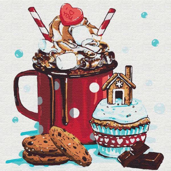 Картина по номерам Идейка Зимние и Новогодние сюжеты Вкус детства 40х40 см в термопакете (КНО5532-mt)