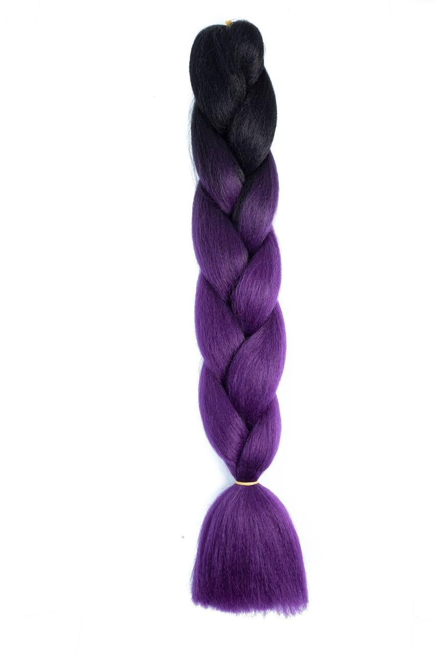 Канекалон омбре В25 Jumbo Braid 60 см Черно-фиолетовый