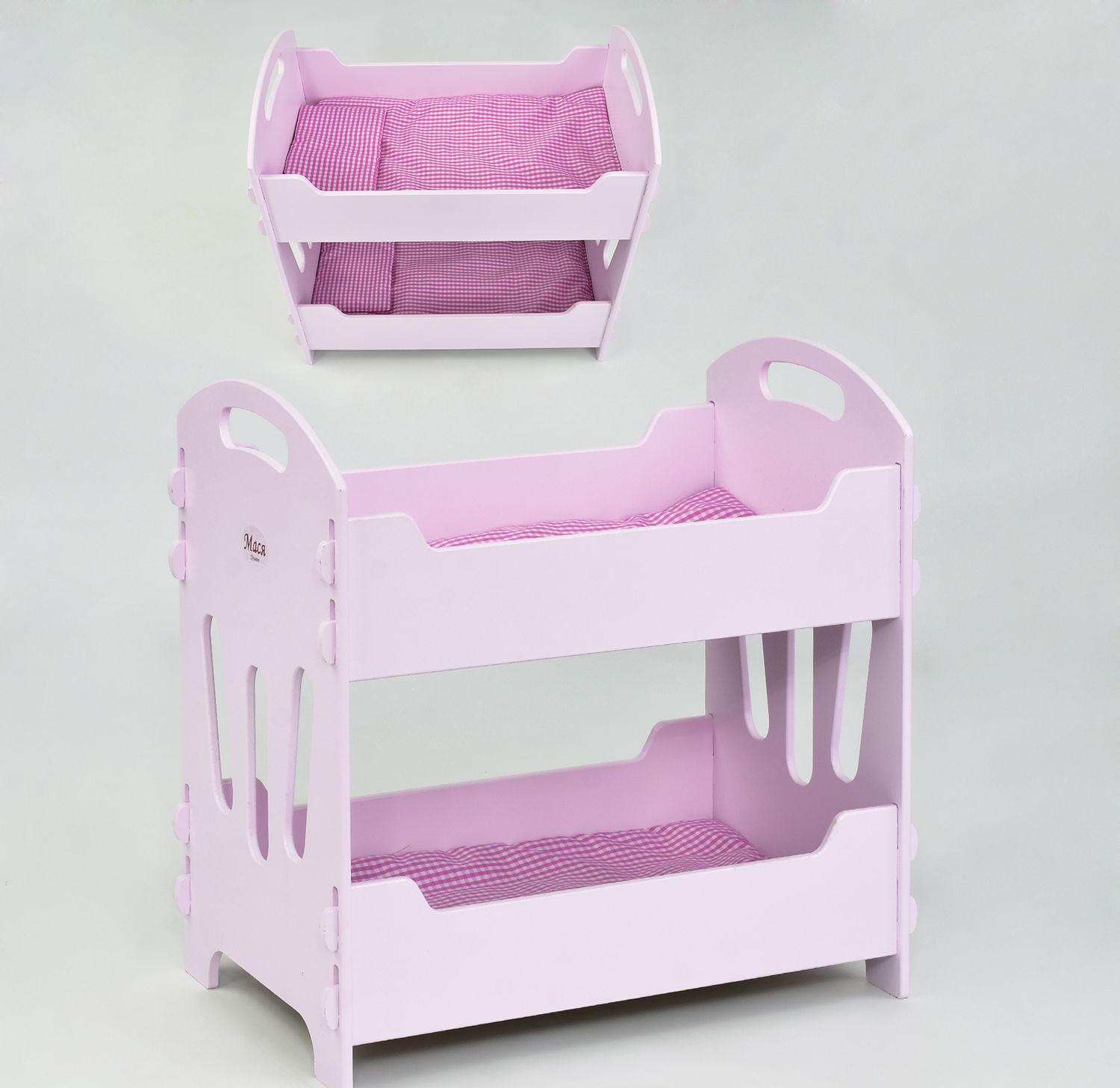 Кровать для кукол Мася 8002/1 двухъярусная Розовый (25917844) - фото 2 Кровать для кукол Мася 8002/1 двухъярусная Розовый (25917844) - фото 2