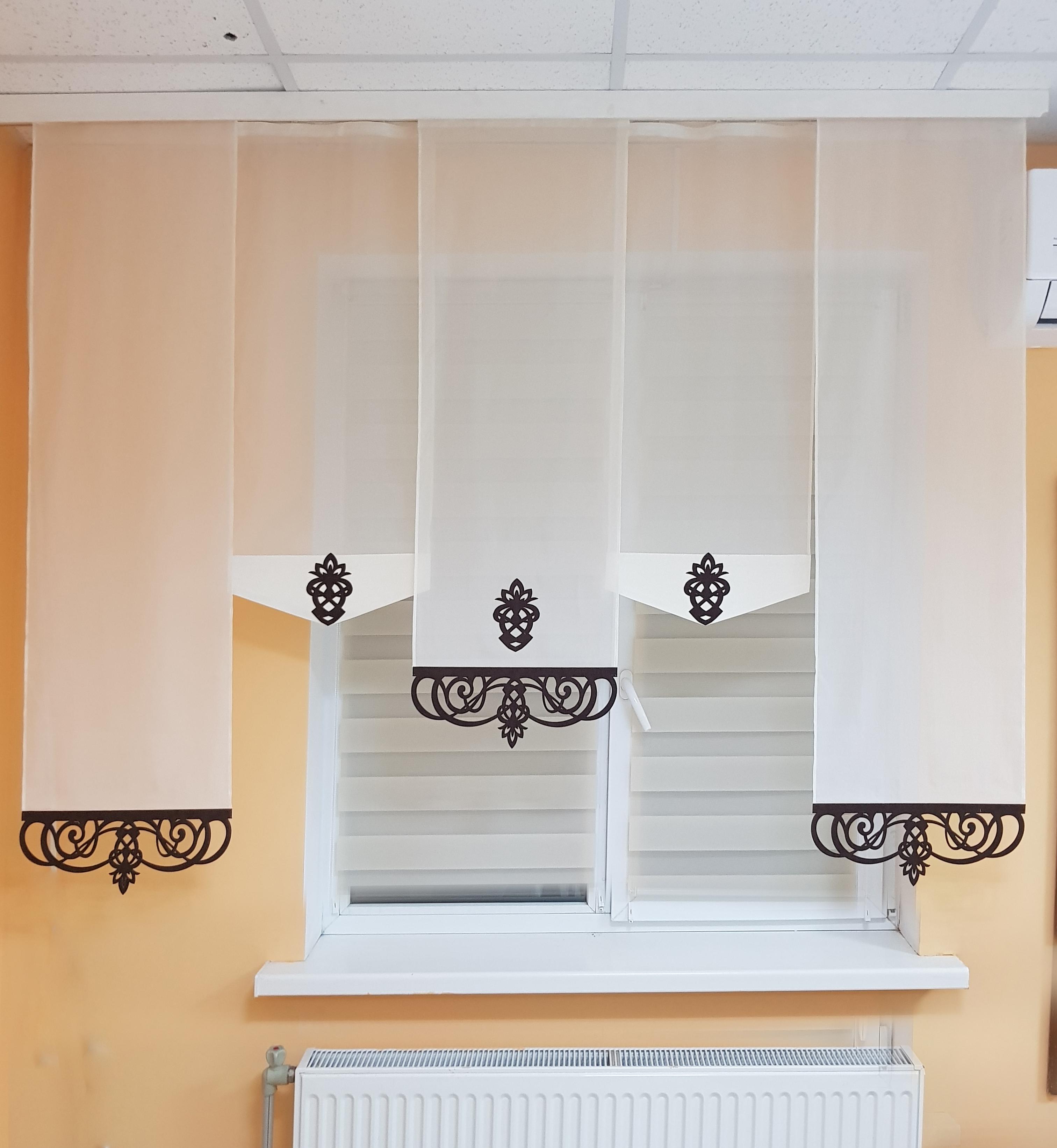 Комплект панельных занавесок Firanka Ажур 5 шт. карниз 195 см Молочный с коричневым (40_3п) - фото 1 Комплект панельных занавесок Firanka Ажур 5 шт. карниз 195 см Молочный с коричневым (40_3п) - фото 1