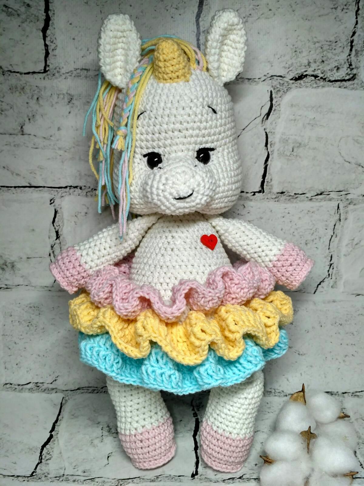 Мягкая игрушка ручной работы вязаная амигуруми Hand Made Единорог 33 см (202-98) Мягкая игрушка ручной работы вязаная амигуруми Hand Made Единорог 33 см (202-98)