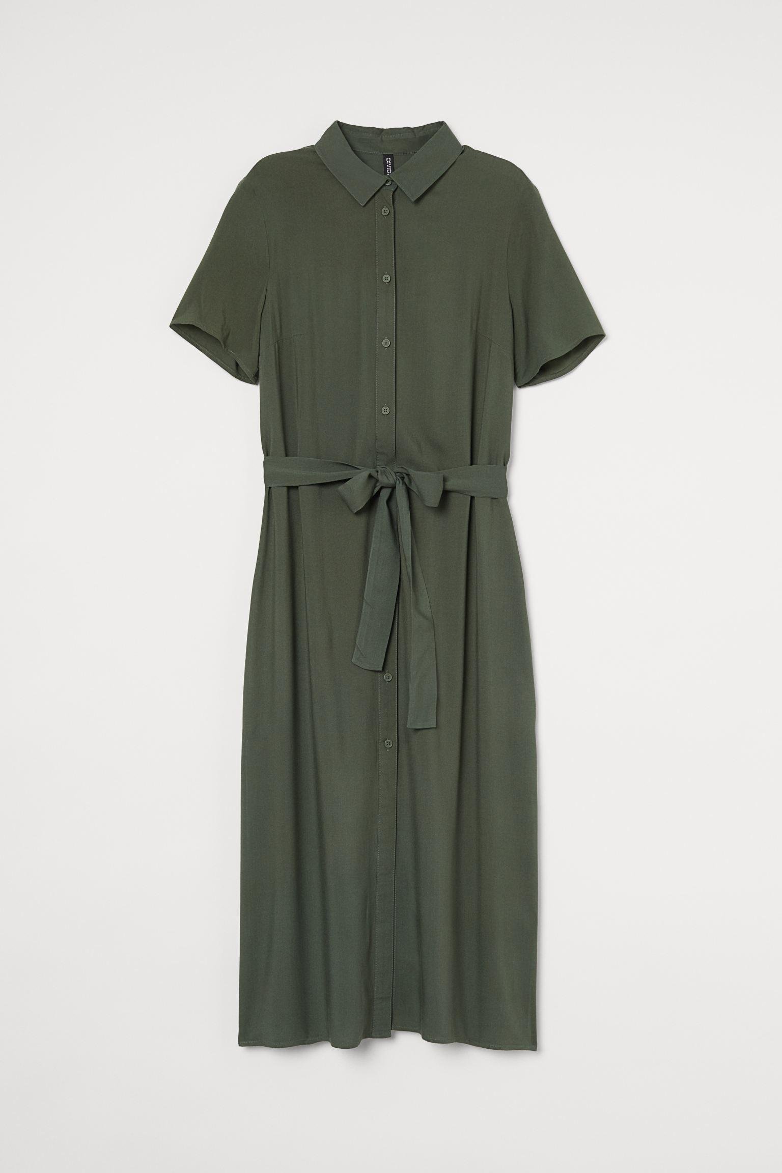 Платье-рубашка H&M р. 40 Зеленый (1802903062)