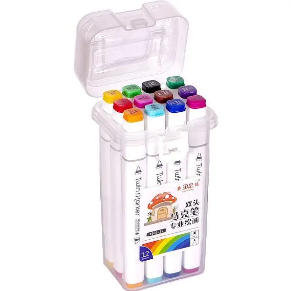 Набор скетч-маркеров в пластиковом боксе 12 цветов Набор скетч-маркеров в пластиковом боксе 12 цветов