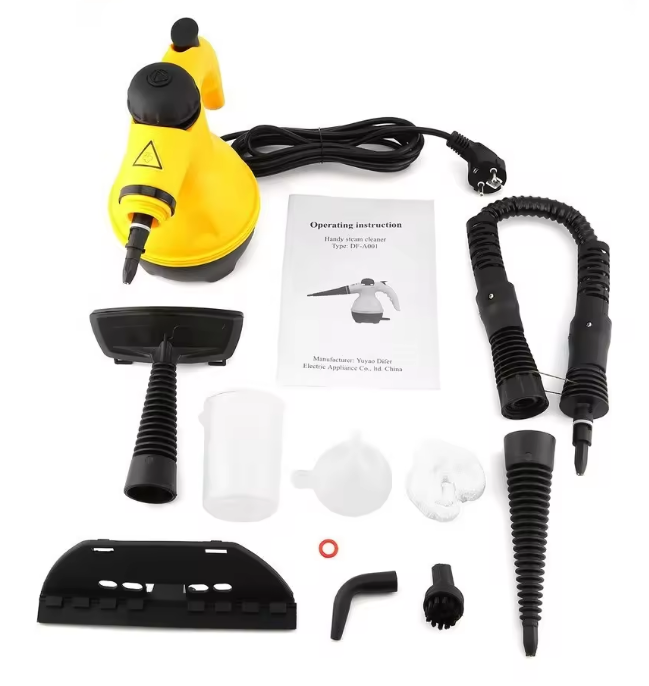 Пароочиститель ручной Steam Cleaner от сети Желтый (DF-A001) - фото 6