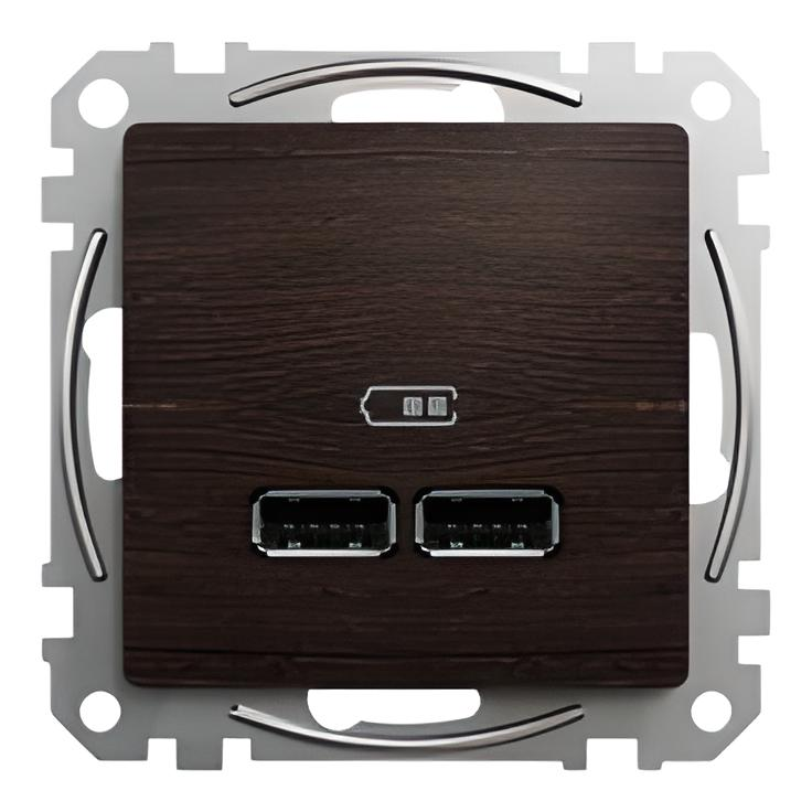 Розетка Schneider Electric Sedna Design&Elements PC USB A+C 3A 45 Вт 71х71х37 мм Береза (SDD180404)