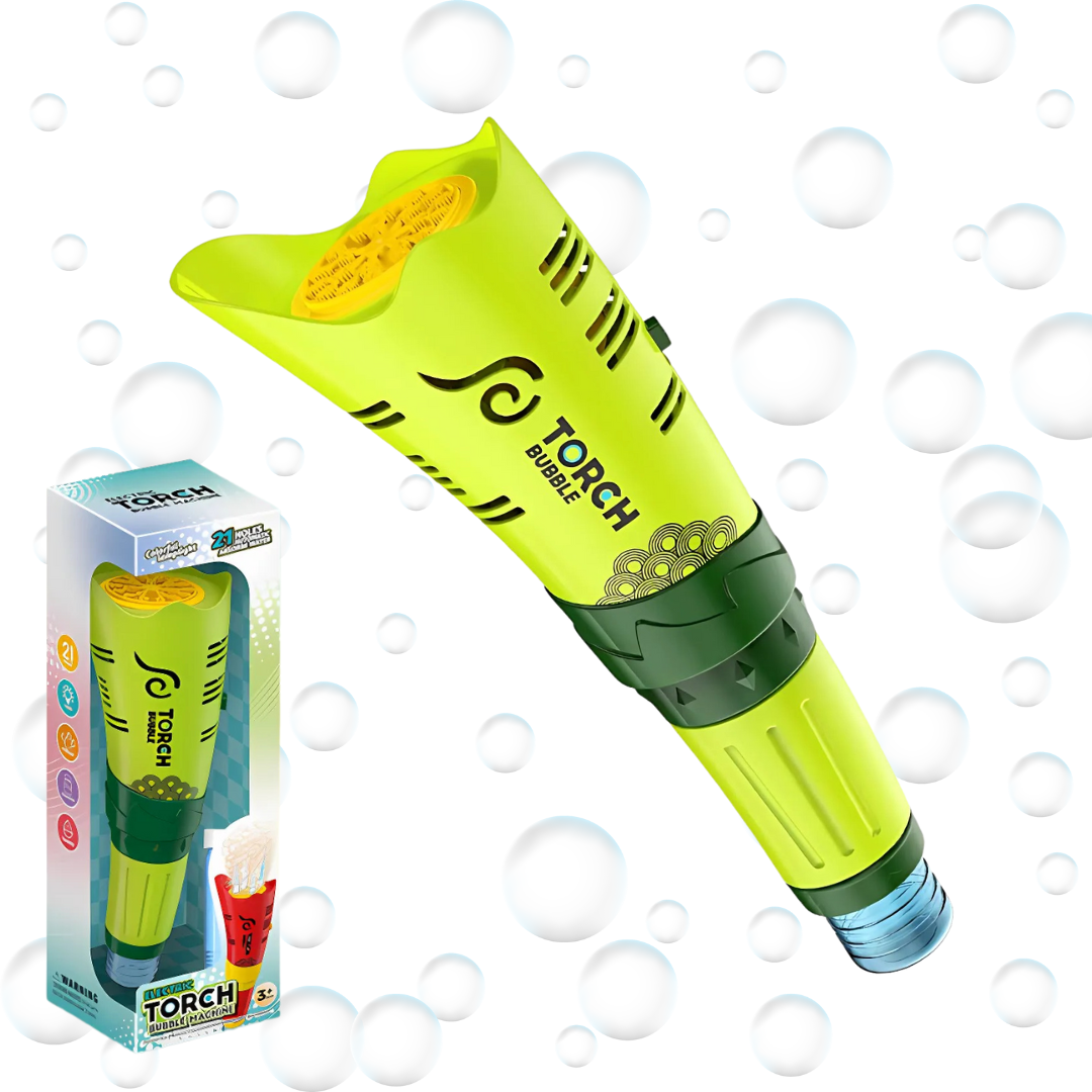 Пистолет мыльных пузырей для детей с LED подсветкой на аккумуляторе Зеленый