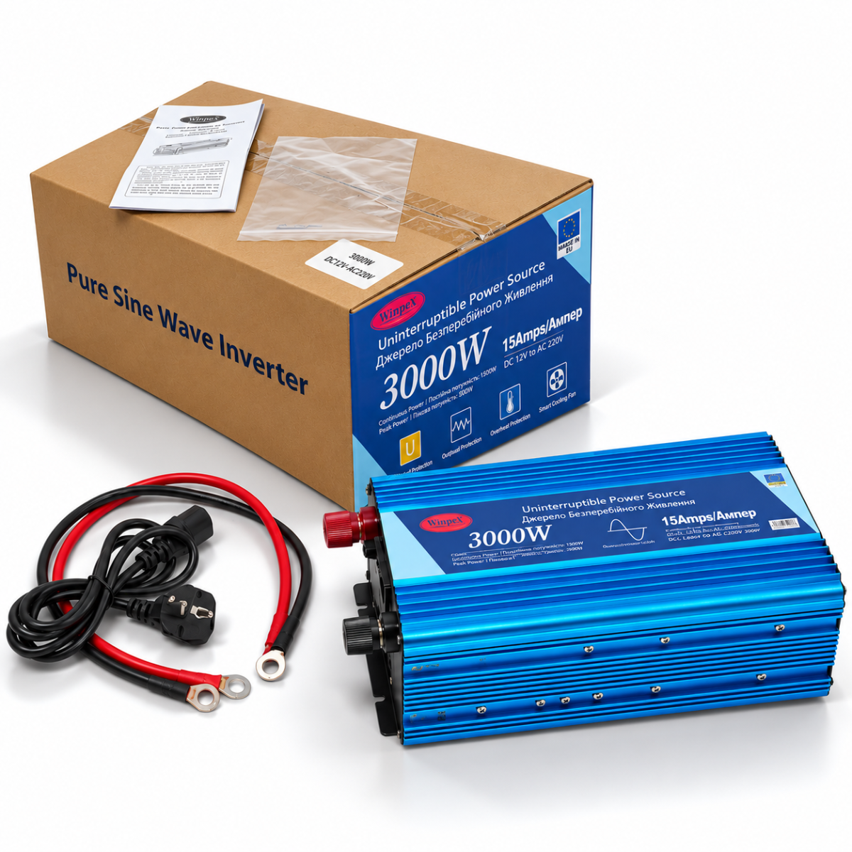 Преобразователь напряжения/инвертор Power Inverter Wimpex 3000W с защитой от короткого замыкания X31-W00