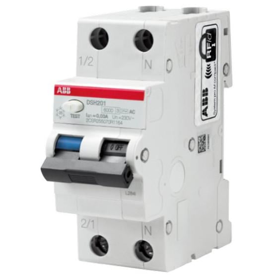 Дифавтомат ABB 10А 30mA 6kA 2 полюса тип C тип AC DSH201 (29598)