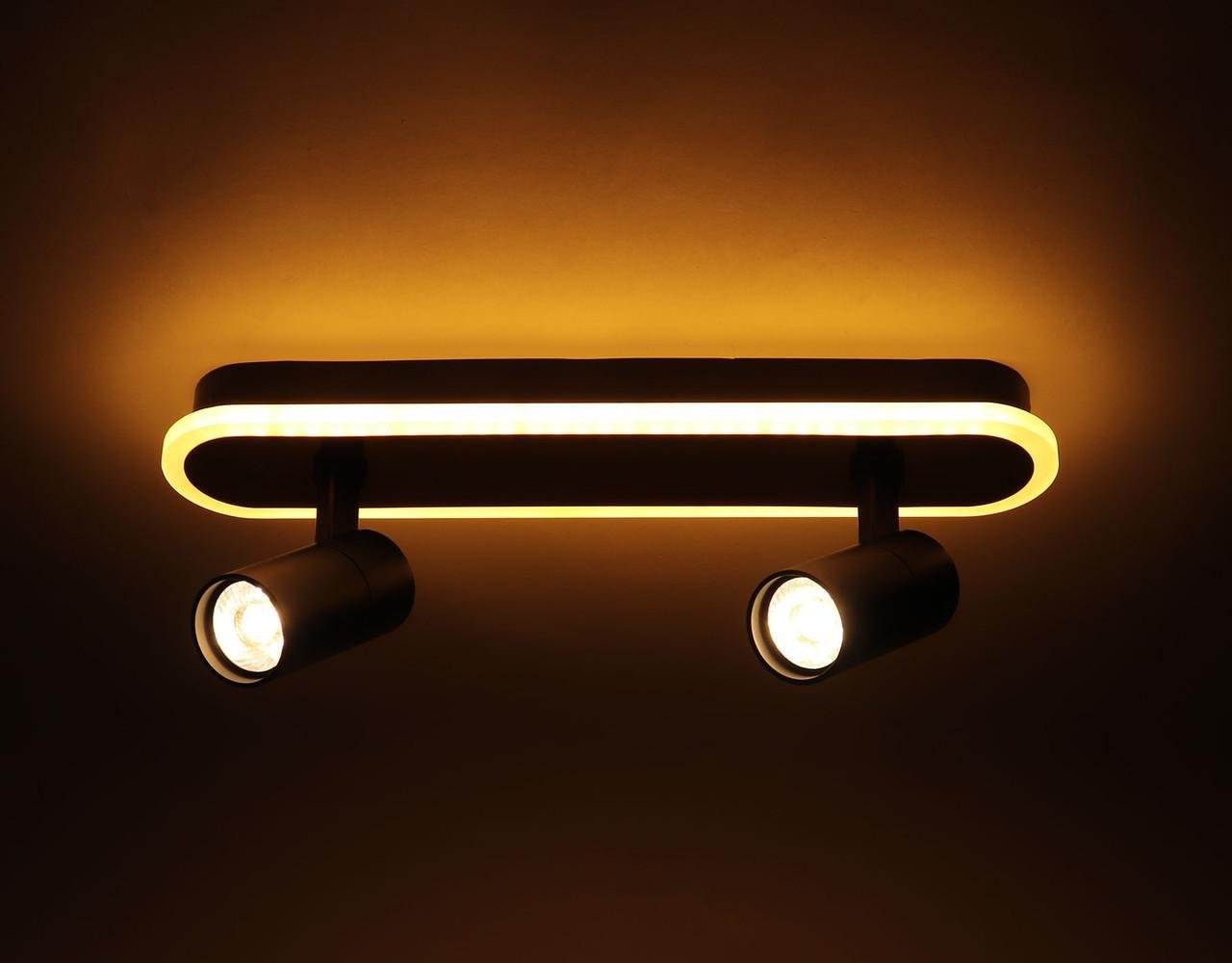 Споты светодиодные Sirius на два поворотных плафона с подсветкой 42W Черно-золотой (PRD-C 0371-2 42W) - фото 5 Споты светодиодные Sirius на два поворотных плафона с подсветкой 42W Черно-золотой (PRD-C 0371-2 42W) - фото 5