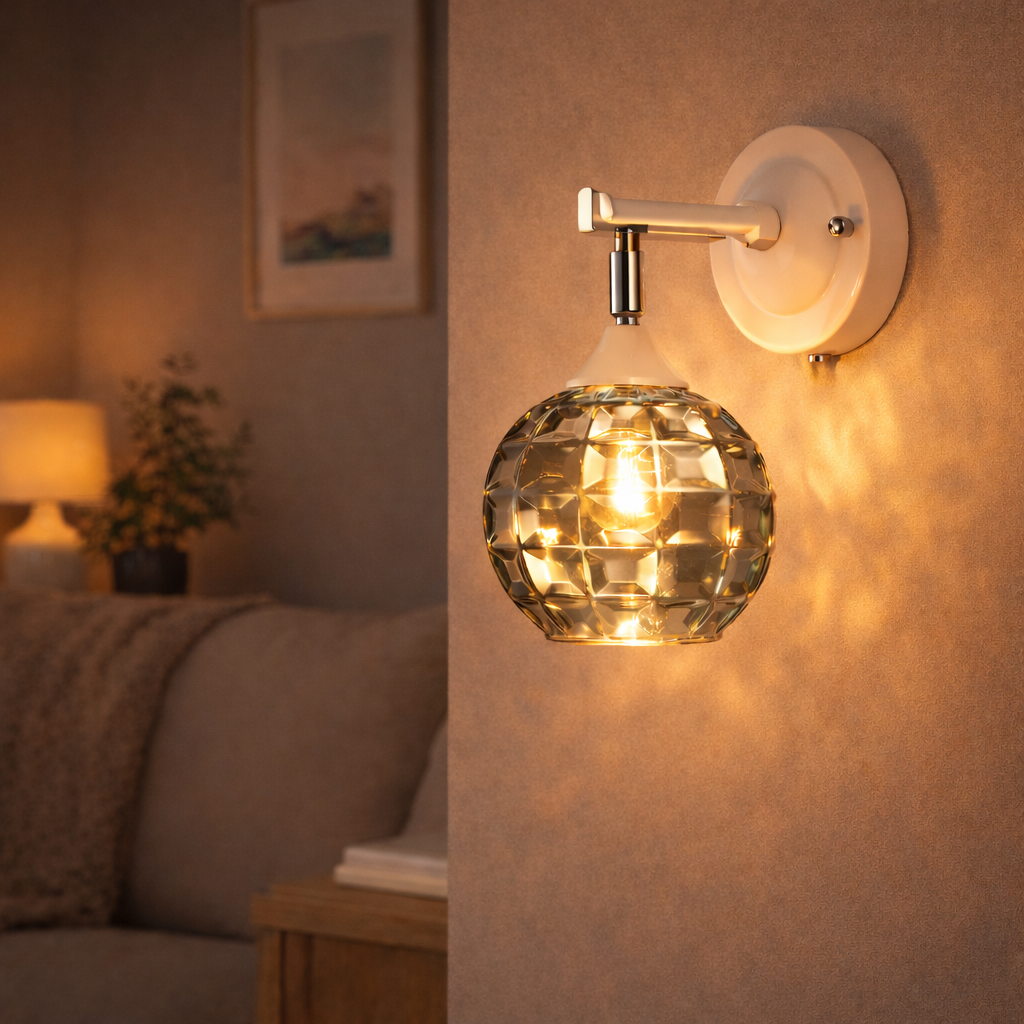 Бра Sirius с затемненным поворотным плафоном под лампу Е27 Белый/Хром (B A4094/1W WT+CH)