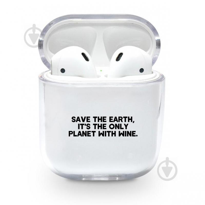 Прозрачный силиконовый чехол Apple AirPods с рисунком - Earth (KAP1213)