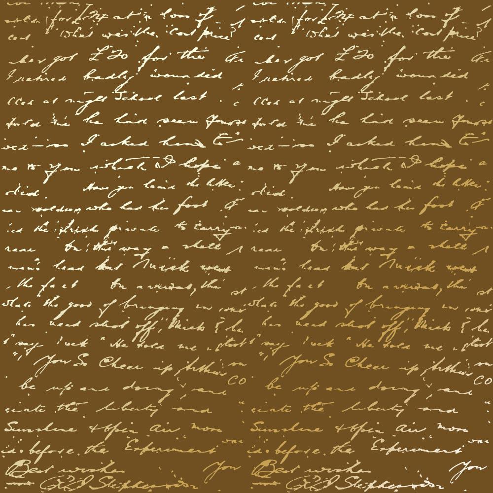Лист паперу односторонній Golden Text із фольгуванням 30,5х30,5 см Milk Chocolate