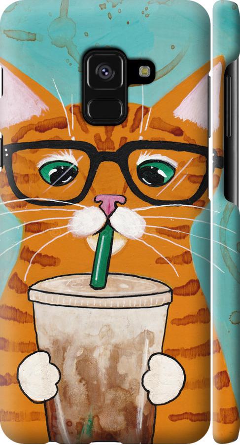 Чохол на Samsung Galaxy A8 2018 A530F Зеленоокий кіт в окулярах (4054m-1344-42517) Чохол на Samsung Galaxy A8 2018 A530F Зеленоокий кіт в окулярах (4054m-1344-42517)