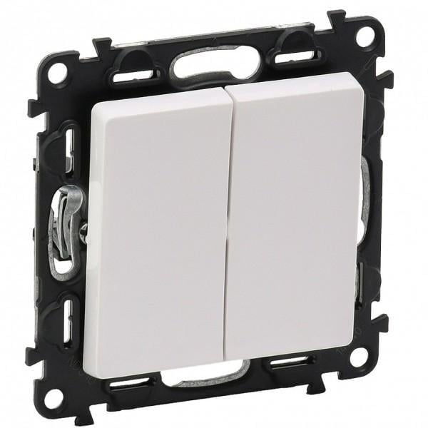 Выключатель двухклавишный Legrand Valena LIFE автоматические клеммы Белый (25877230)