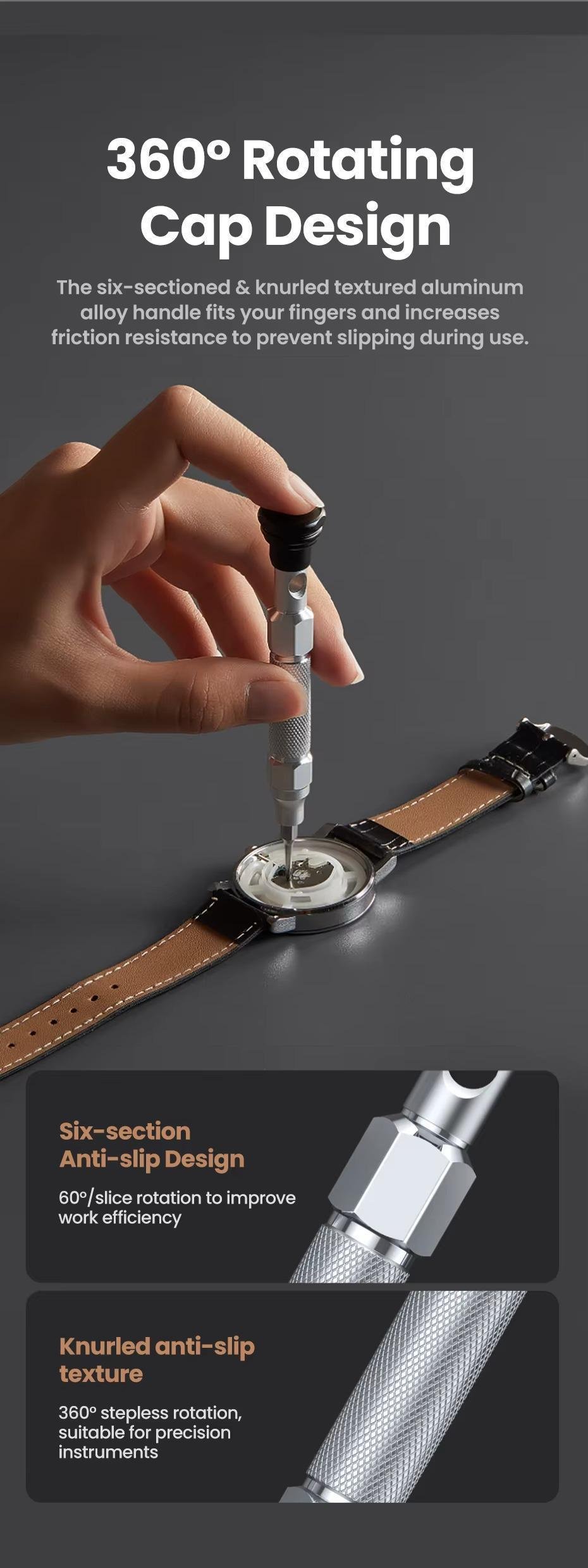 Набор прецизионных отверток UGREEN 38-в-1 бит из стали S2 магнитный с удлинителем Черный (15354) - фото 11