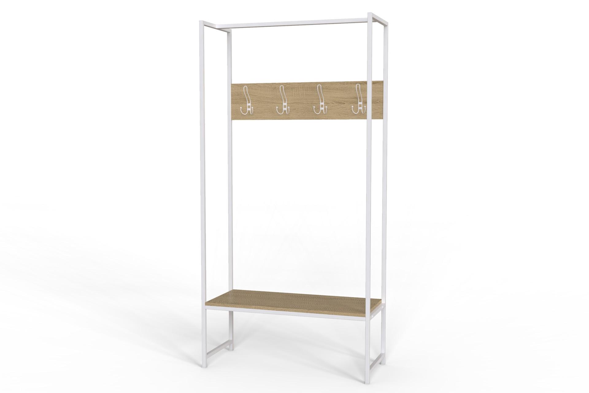 Вешалка модульная напольная Ferrum-decor Трелис 12 ДСП 16 мм 180x90x38 см Белый/Дуб Сонома (FRD-104316)