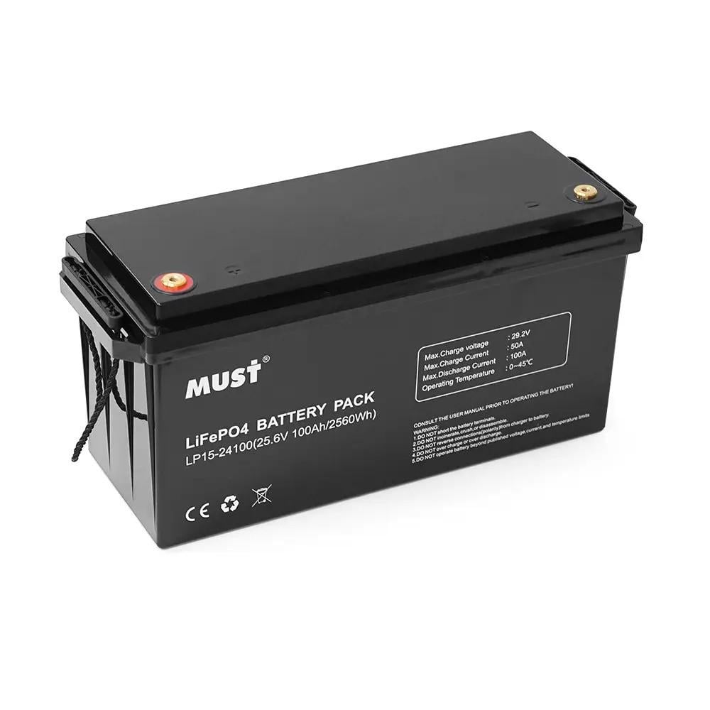 Акумуляторна батарея Must LiFePO4 LP15-24100 25.6V 100Ah 2,56kWh BMS50A 4S Акумуляторна батарея Must LiFePO4 LP15-24100 25.6V 100Ah 2,56kWh BMS50A 4S