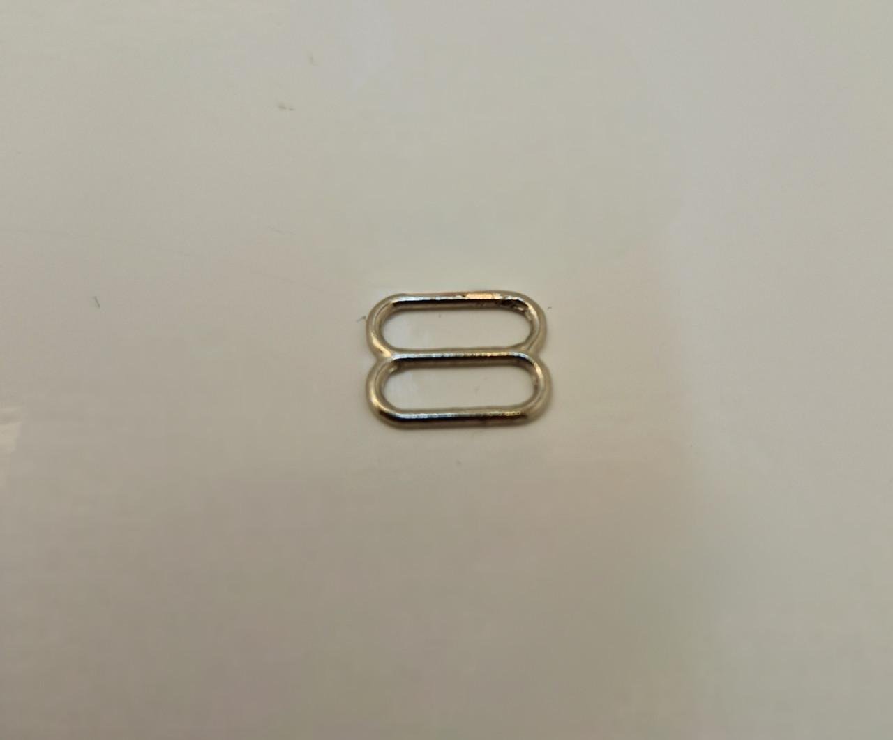 Регулятор восьмерка для бретелей бюстгальтера металлический 1 см Никель (2252027443)