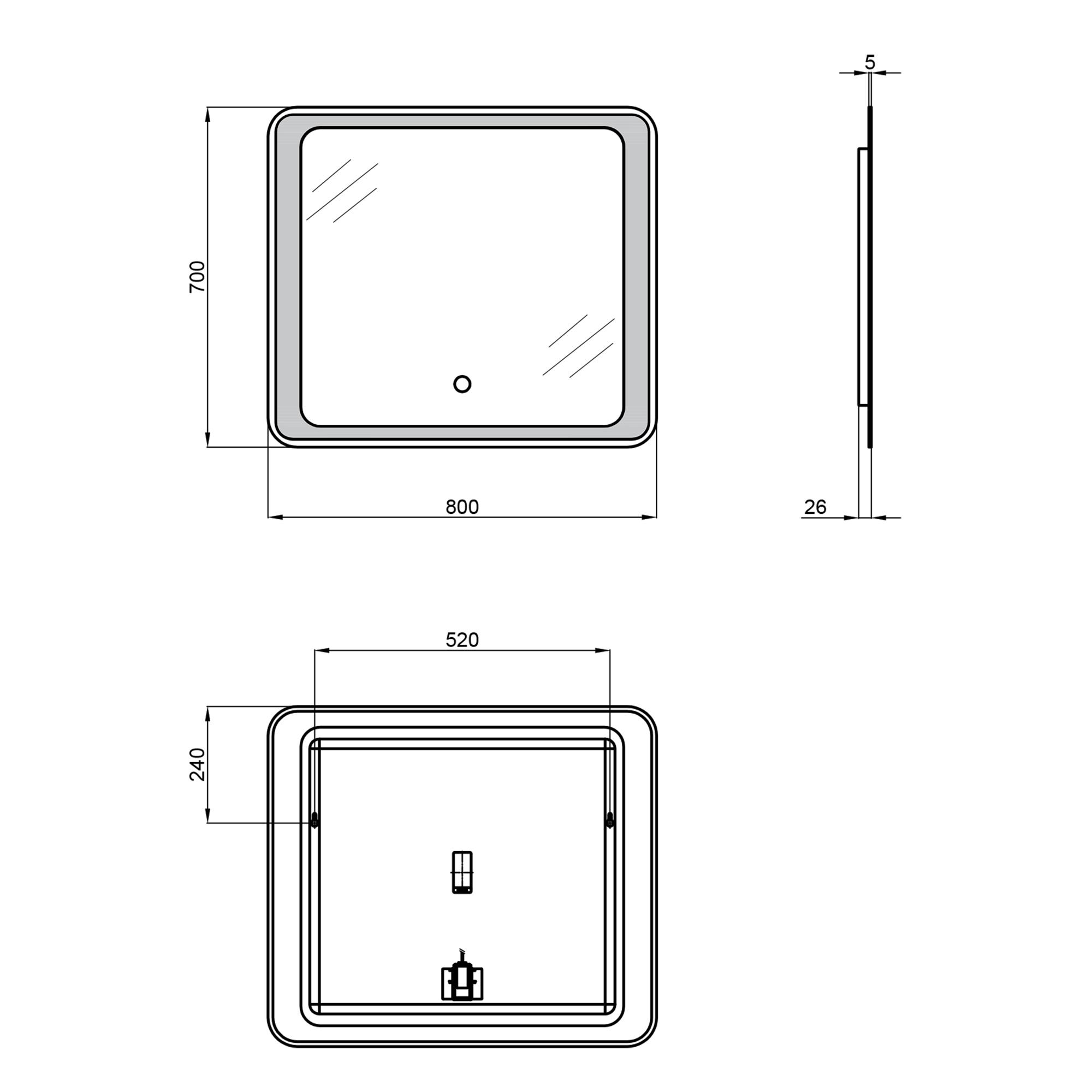 Зеркало Qtap Leo Touch LED 800х700 мм (SD00045753-VS) - фото 2