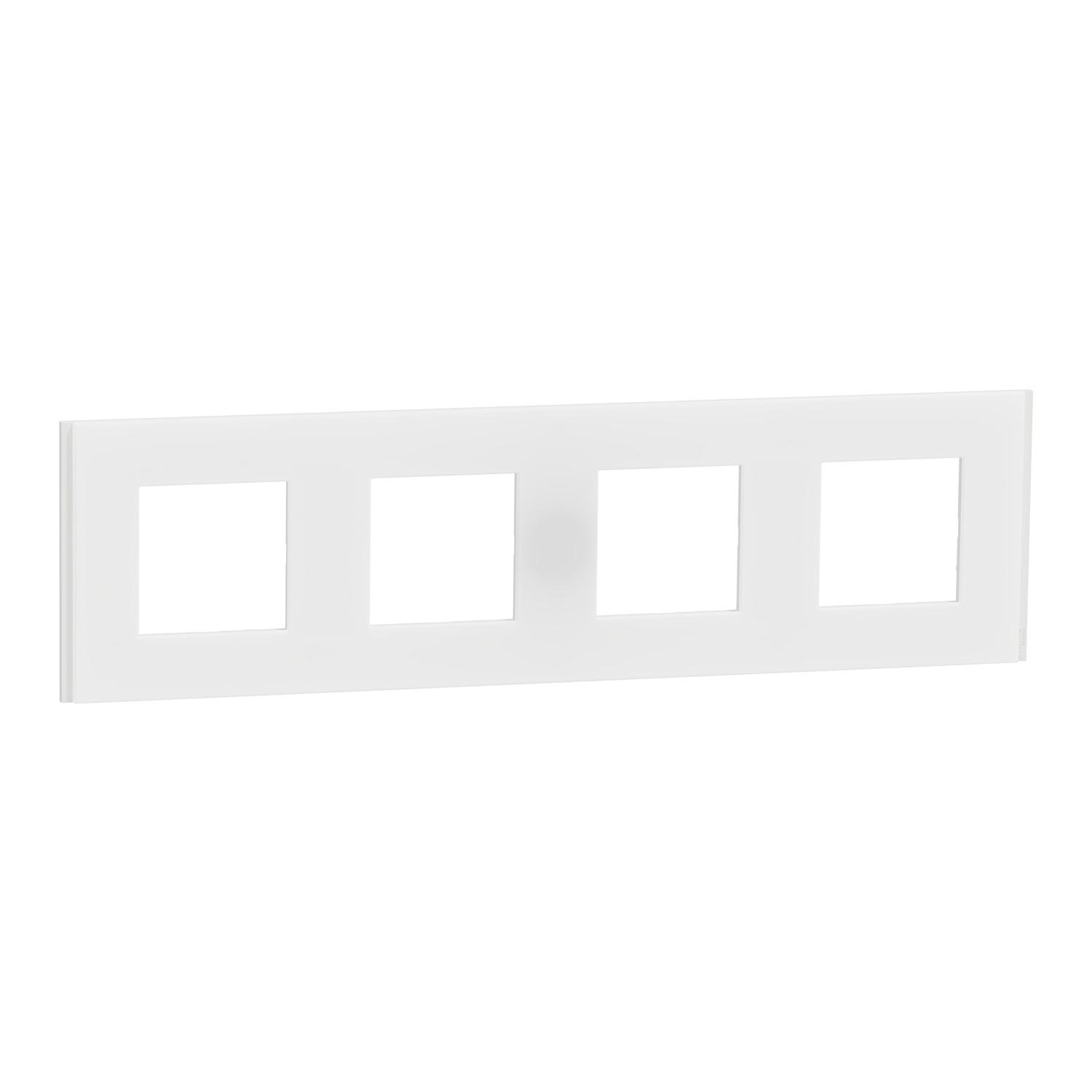 Рамка Schneider Electric Unica 4-постовая 85x305x10,25 мм Белый матовый (NU600879)