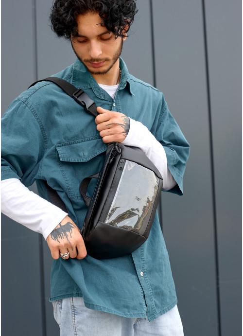 Поясная сумка мужская Sambag из экокожи Черный (855038721)