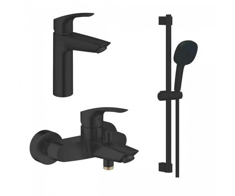 Набір змішувачів для ванни Grohe Eurosmart 3в1 Чорний (UA123246M243)