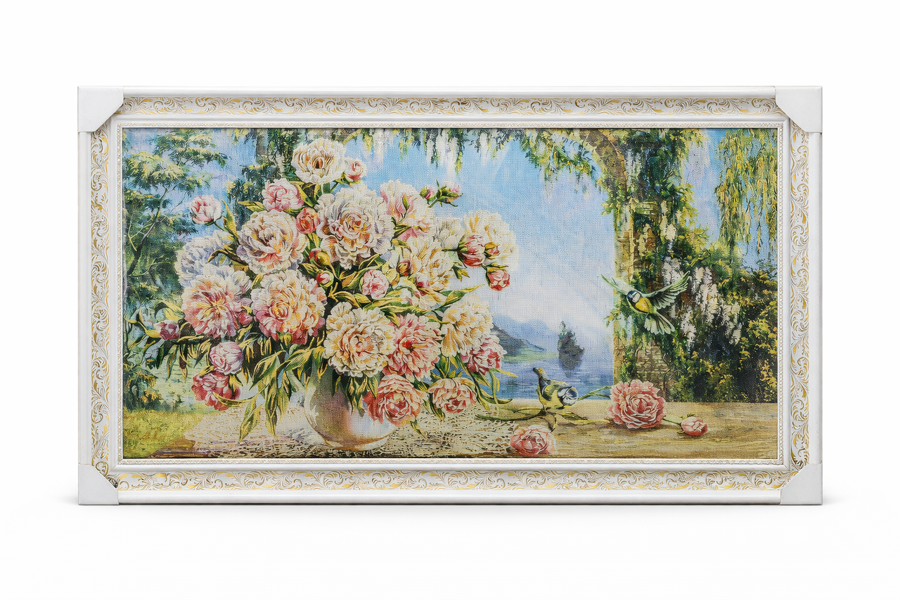 Картина-гобелен Букет пиона 120х60 см (2518411143)