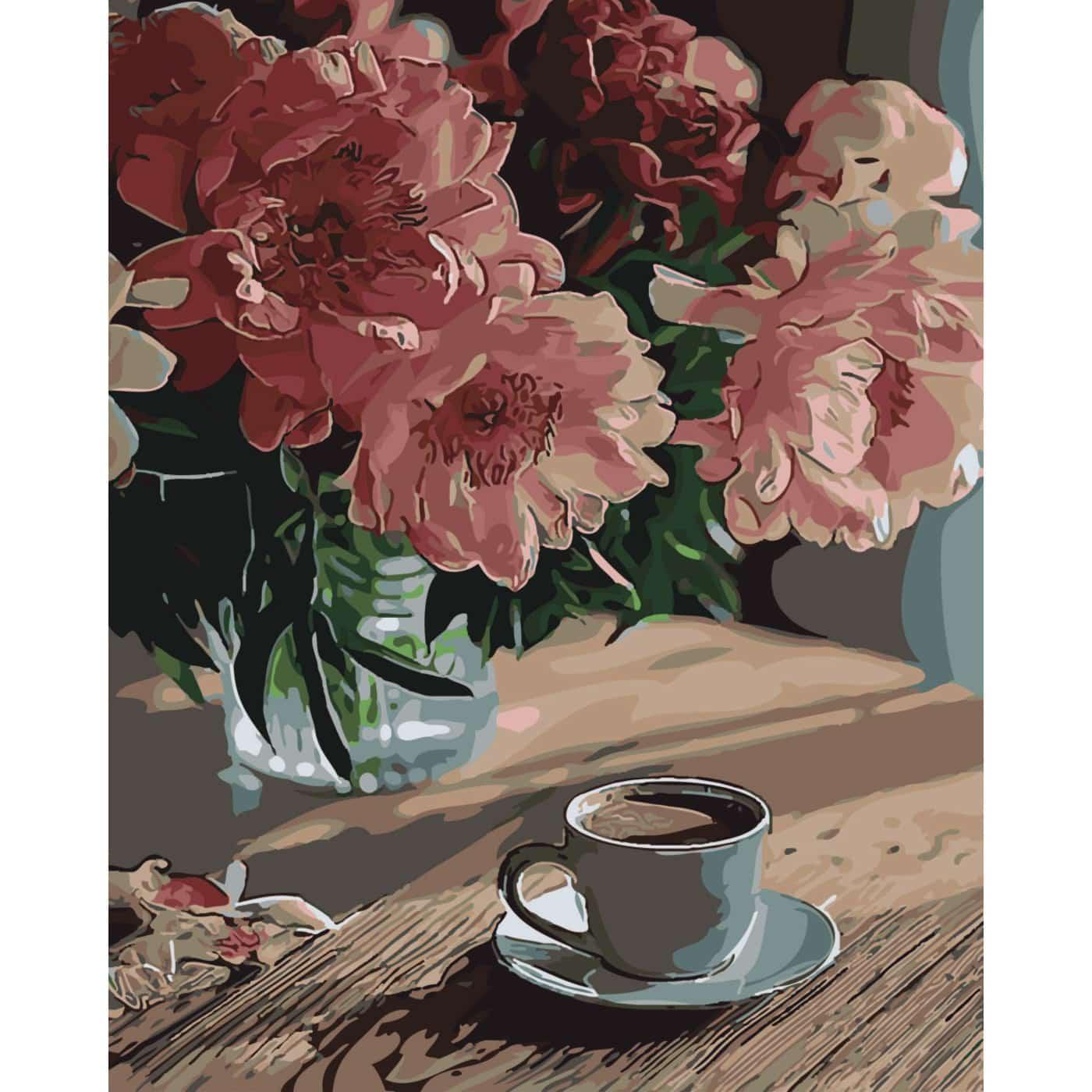 Картина за номерами Strateg Квіти у променях 40х50 см (SY6437)