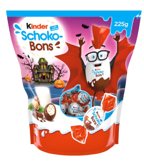 Конфеты шоколадные Kinder Schoko-Bons Halloween с молочной и ореховой начинкой 225 г (2386479096)