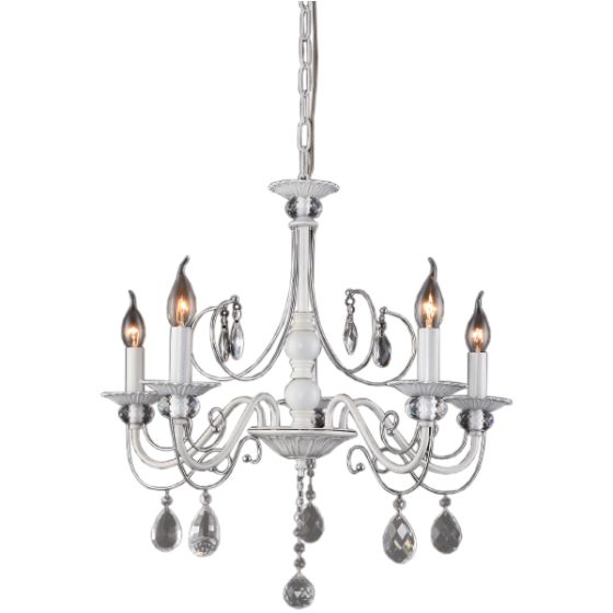 Люстра Snow на 6 ламп по 8 Вт 3000К Белый с серебряным (1556+1200)